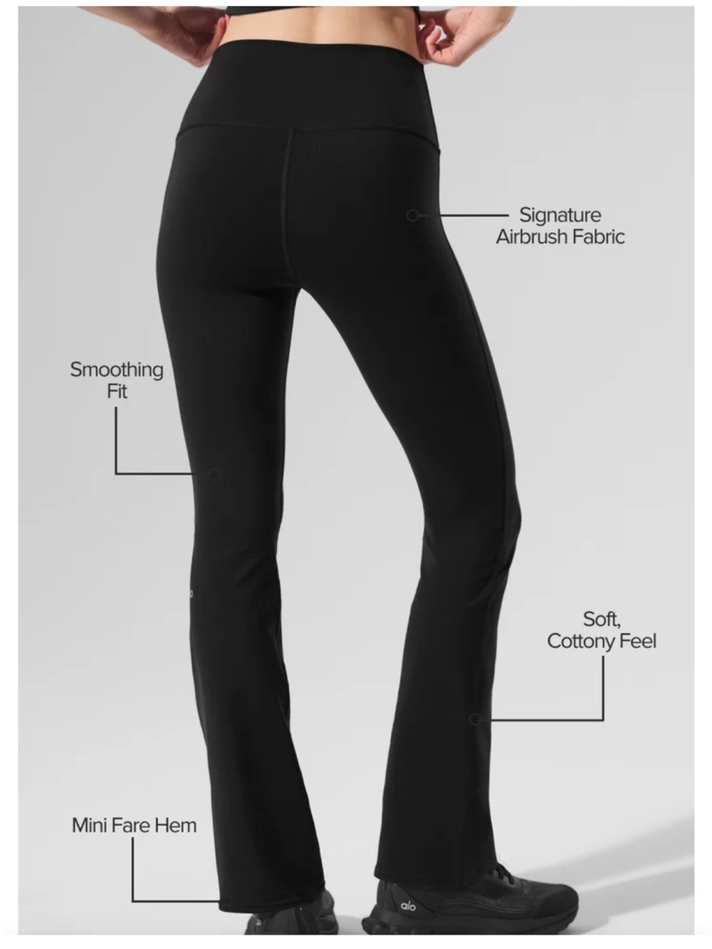 ALO Yoga Black Airbrush Bootcut High-Rise Leggings